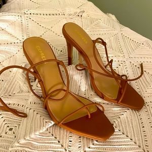 Never used, tan, strapping heels